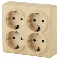 Розетка четверная с заземлением и со шторками Эра Эра Эксперт 11-2211-11