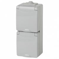 Розетка с заземлением и со шторкой, с крышкой Эра Эра Эксперт 11-2608-03