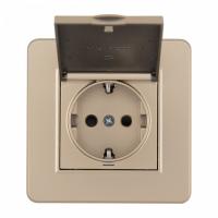 Розетка с заземлением и шторкой, с крышкой Arte Milano SET16-1 SET16-1-41-1 shampan