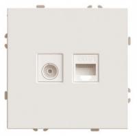 ТВ-розетка и розетка Ethernet RJ-45 без рамки Stekker Эмили 49898