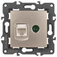 ТВ-розетка и розетка Ethernet RJ-45 без рамки Эра Эра Elegance 14-3110-04