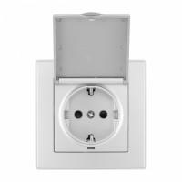 Розетка с заземлением и шторкой, с крышкой Arte Milano SET06-1 SET06-1-41-1 silver