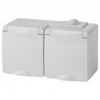 Розетка с заземлением и со шторкой, с крышкой Эра Эра Эксперт 11-2604-03