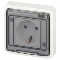 Розетка с заземлением и со шторкой, с крышкой Эра Эра Эксперт 11-2522-01