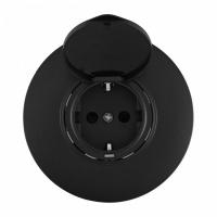 Розетка с заземлением и шторкой, с крышкой Arte Milano SET08-1 SET08-1-41-1 black