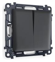 Выключатель проходной двухклавишный Ambrella Volt Quant MA903020