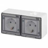 Розетка с заземлением и со шторкой, с крышкой Эра Эра Эксперт 11-2504-01