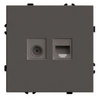 ТВ-розетка и розетка Ethernet RJ-45 без рамки Stekker Эмили 49924