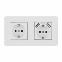 Розетка с заземлением и со шторкой и 2хUSB Arte Milano SET16-2 SET16-2-47-1-40-1 white