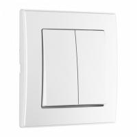 Выключатель двухклавишный Arte Milano SET06-1 SET06-1-30-2 silver