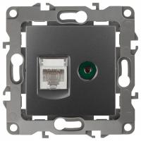 ТВ-розетка и розетка Ethernet RJ-45 без рамки Эра Эра 12 12-3110-12