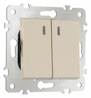 Выключатель для жалюзи с подсветкой без рамки Arte Milano 203 203.39-2.shampan