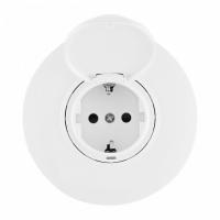 Розетка с заземлением и шторкой, с крышкой Arte Milano SET08-1 SET08-1-41-1 white