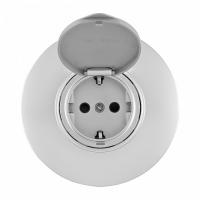 Розетка с заземлением и шторкой, с крышкой Arte Milano SET08-1 SET08-1-41-1 silver