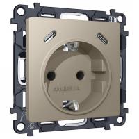 Розетка с заземлением и 2хUSB type C, без рамки Ambrella Volt MA MA370510