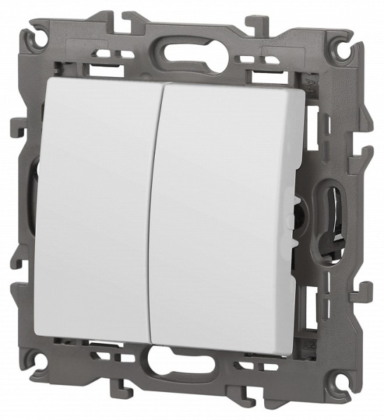 Переключатель перекрестный двухклавишный без рамки Эра Эра Elegance 14-1112-01М