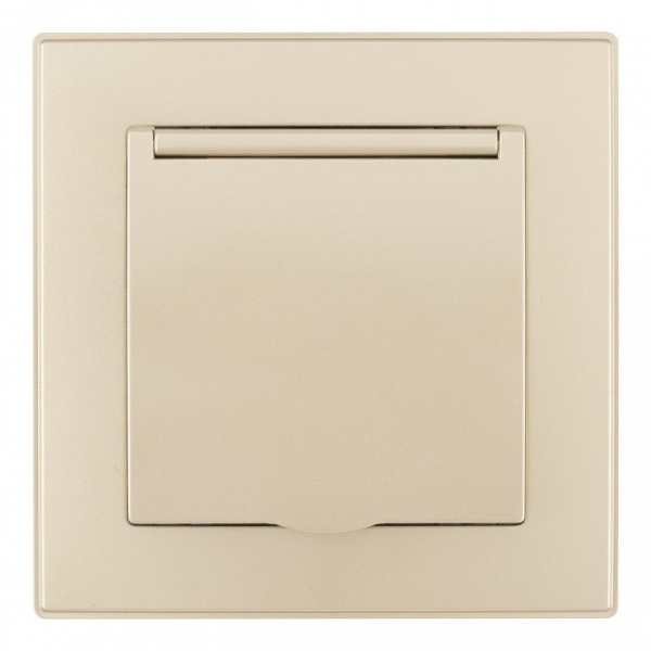 Розетка с заземлением и шторкой, с крышкой Arte Milano SET06-1 SET06-1-41-1 shampan