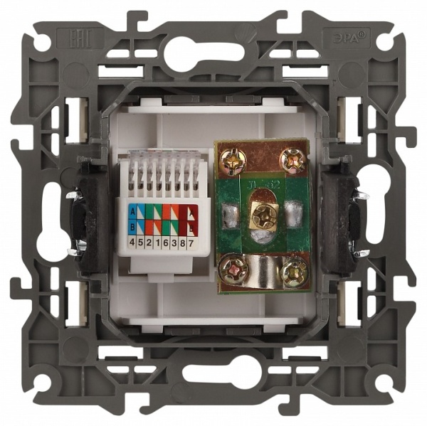 ТВ-розетка и розетка Ethernet RJ-45 без рамки Эра Эра Elegance 14-3110-02