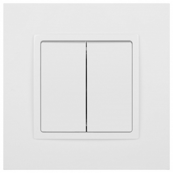 Переключатель двухклавишный без рамки Эра Эра Elegance 14-1106-01