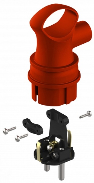 Вилка угловая с заземлением Эра  VX12-R-IP44