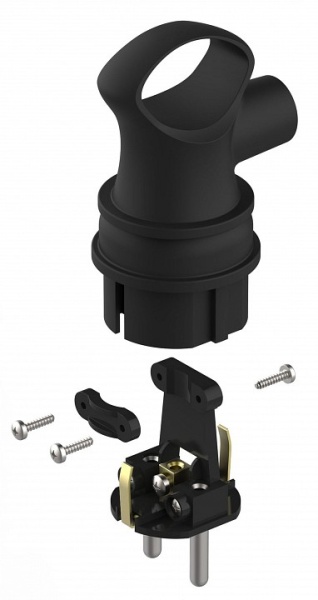 Вилка угловая с заземлением Эра  VX12-B-IP44