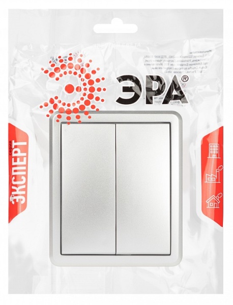 Выключатель двухклавишный Эра Эра Эксперт 11-1204-03