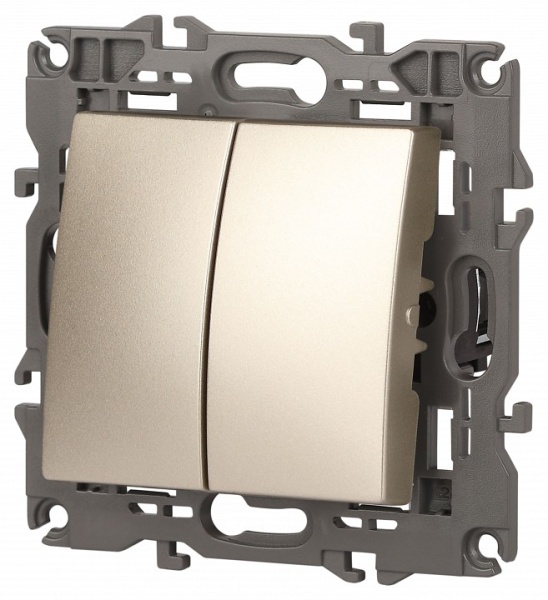 Переключатель двухклавишный без рамки Эра Эра Elegance 14-1106-04