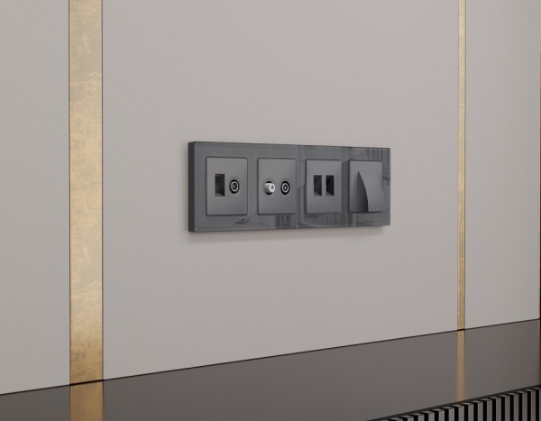 Накладка для розетки для вывода кабеля Ambrella Volt ALFA AP6658