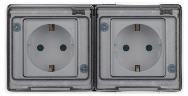 Розетка с заземлением и со шторкой, с крышкой Эра Эра Эксперт 11-2504-01