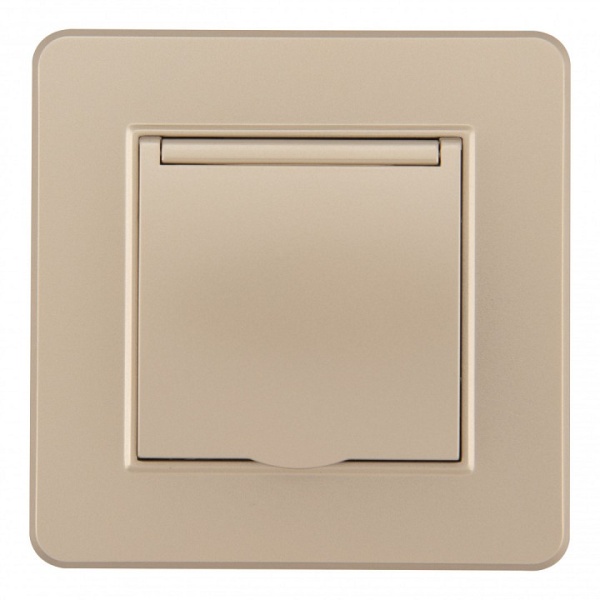 Розетка с заземлением и шторкой, с крышкой Arte Milano SET16-1 SET16-1-41-1 shampan