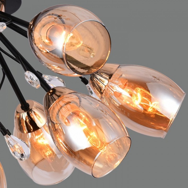 Люстра на штанге ILLUMICO  IL1284-10CPA-29 BK GD