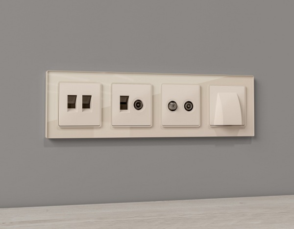 ТВ-розетка и SAT-розетка оконечная без рамки Ambrella Volt MA MA333310