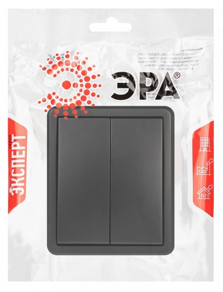 Выключатель двухклавишный Эра Эра Эксперт 11-1204-05