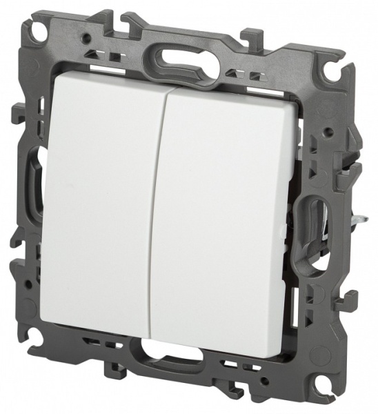 Переключатель двухклавишный без рамки Эра Эра 12 12-1104-01М