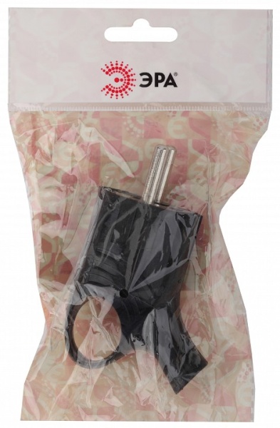 Вилка угловая с заземлением Эра  Vx4-B