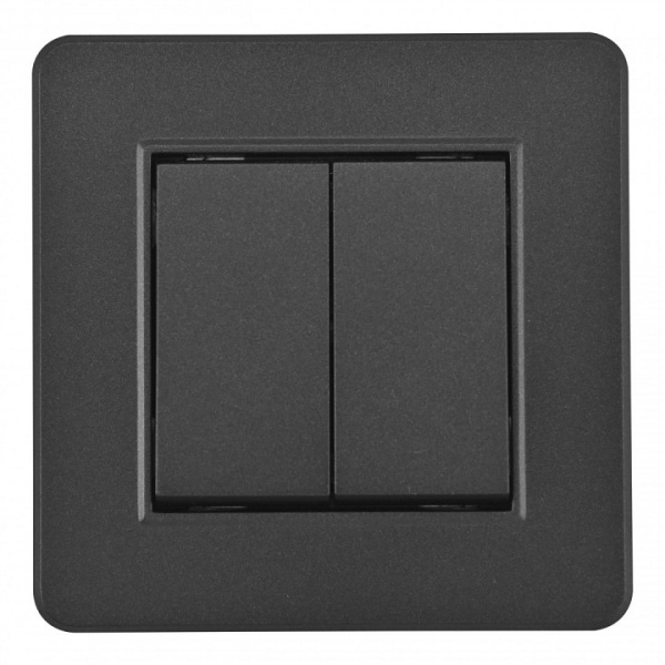 Выключатель двухклавишный Arte Milano SET16-1 SET16-1-30-2 black