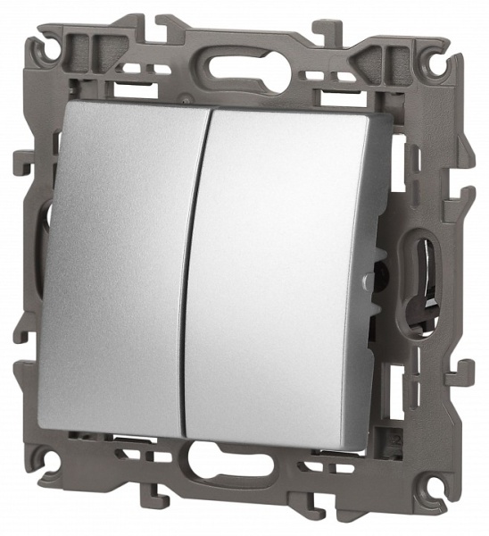 Переключатель двухклавишный без рамки Эра Эра Elegance 14-1106-03