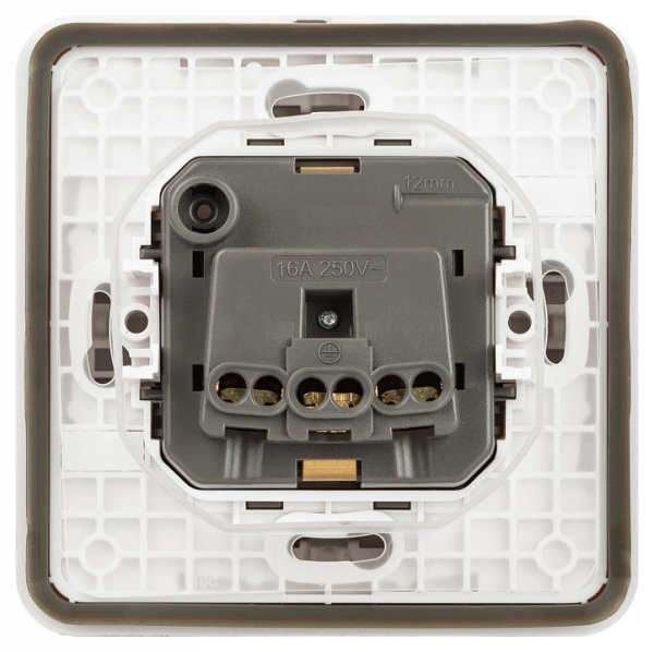 Розетка с заземлением и со шторкой, с крышкой Эра Эра Эксперт 11-2522-01