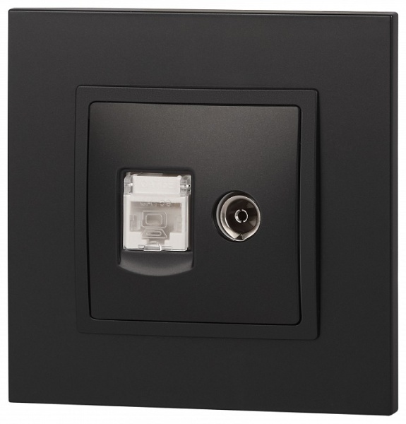 ТВ-розетка и розетка Ethernet RJ-45 без рамки Эра Эра Elegance 14-3110-05