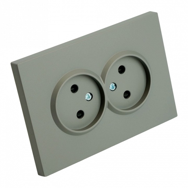 Розетка двойная без заземления, без рамки Stekker Эмили 49955