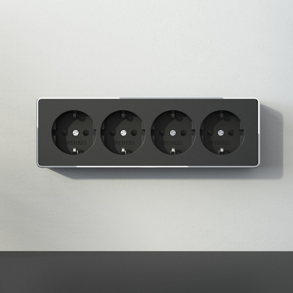 Розетка четверная с заземлением и со шторками Werkel Gallant W5072258